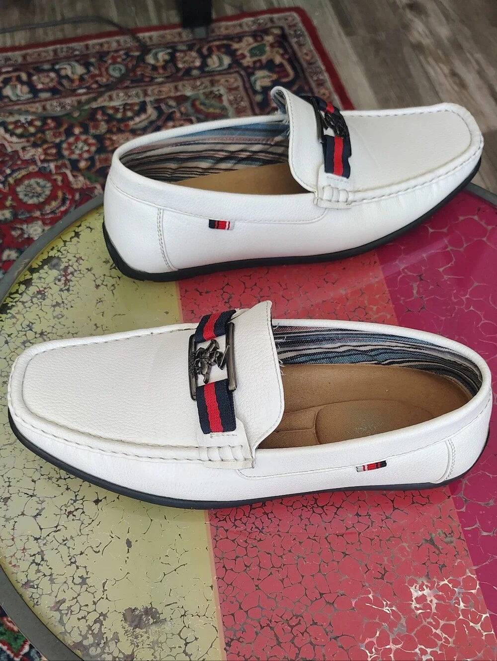 Beverly Hills Polo Club Men's White Loafers - Size 8